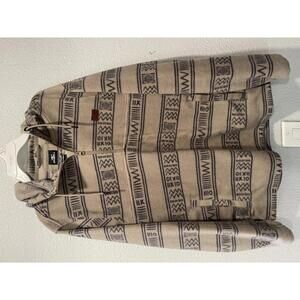 O'Neill Beige and Gray Patterned Fleece Hoodie